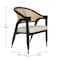 Flash Furniture Naomi Cane Rattan Dining and Accent Chair w/Solid Wood Frme, Gold Tipped Legs and Beige Padded Seat SK-220901-NATBLK-GG - alternate 2